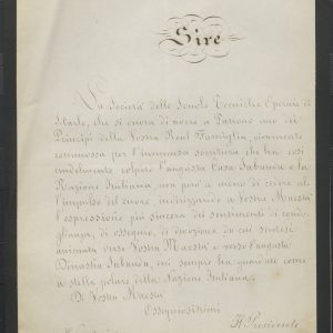 Carteggio con la Casa Reale