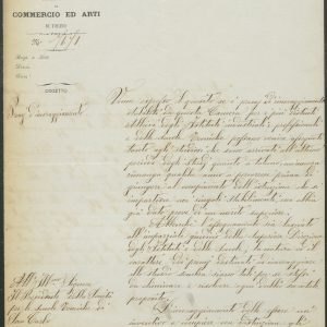 Carteggio con la Camera di Commercio