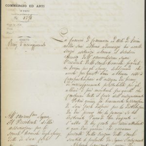 Carteggio con la Camera di Commercio