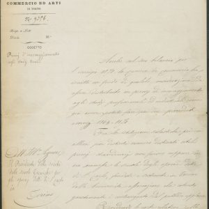 Carteggio con la Camera di Commercio