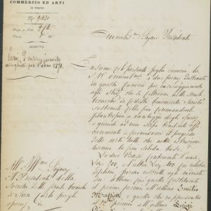 Carteggio con la Camera di Commercio