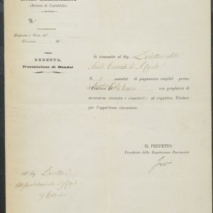 Carteggio con la Deputazione provinciale